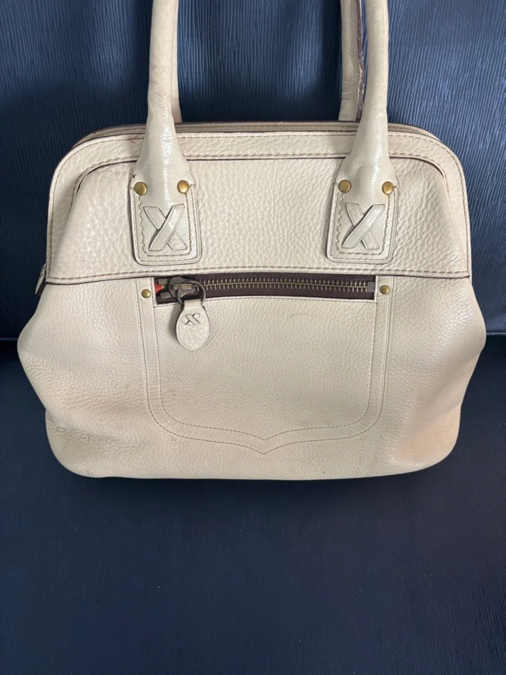 COACH Vintage Rare Legacy Thompson Parchment Satchel Pebbled Leather - Picture 5 of 12